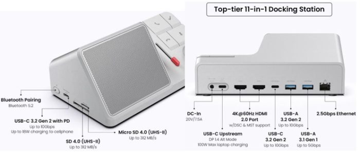 HiDock H1 A ChatGPT Powered Audio Dock With AI Summary.